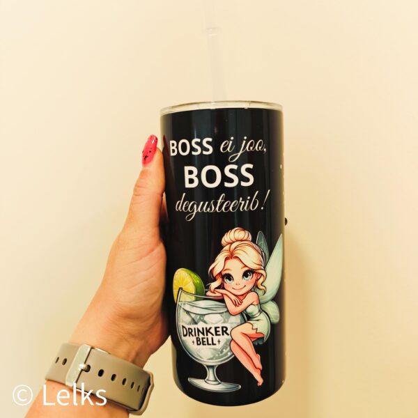 Termostops boss ei joo must-rose gold taust